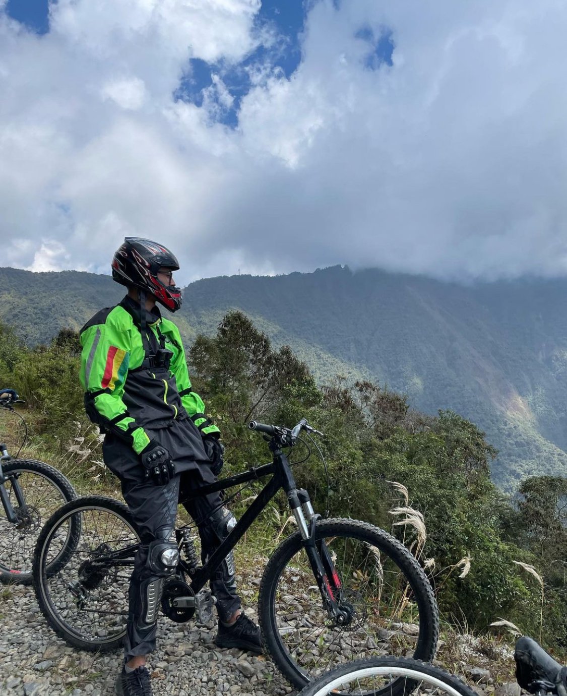 Mountain biking on a ridge trail